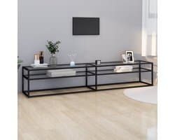 vidaXL Tv Meubilair - Televisie Kast - Tv-meubel 220x40x40,5 cm gehard glas transparant - Tv Stand - Mediabox - Entertainment Center