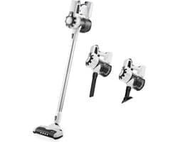 TZS First Austria Steelstofzuiger Draadloos - Stofzuiger Zonder Zak -120W - 3-in-1 Stofzuiger - Accu - 40 Minuten - Wit