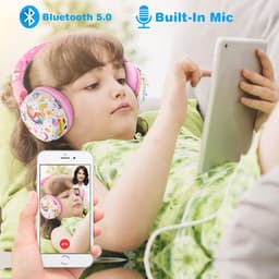 Draadloze hooftelefoon voor kinderen met eenhoorn ontwerp – Verstelbare Bluetooth hoofdtelefoon met microfoon — thumbnail 2