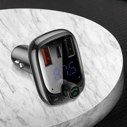 Baseus S-13 Serie - Bluetooth Ontvanger & Autolader - 28W - Zwart - LED-Display — thumbnail 5