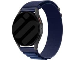 Strap-it Smartwatch bandje 20mm - Alpine nylon bandje geschikt voor Samsung Galaxy Watch Active (2) / Watch 3 - 41mm / Watch 1 - 42mm - Polar Ignite / Unite - Amazfit Bip / GTS - Withings ScanWatch 2 - 42mm / Nova / Steel HR Sport - blauw