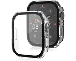 Watch case screenprotector - hoesje - gehard glas - geschikt voor Apple Series 7 / 8 / 9 met case size 45 mm - transparant