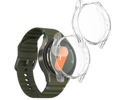 kwmobile 2x smartwatch hoes geschikt voor Samsung Galaxy Watch 7 40mm hoesje - Siliconen sporthorloge cover - Activity tracker case in transparant