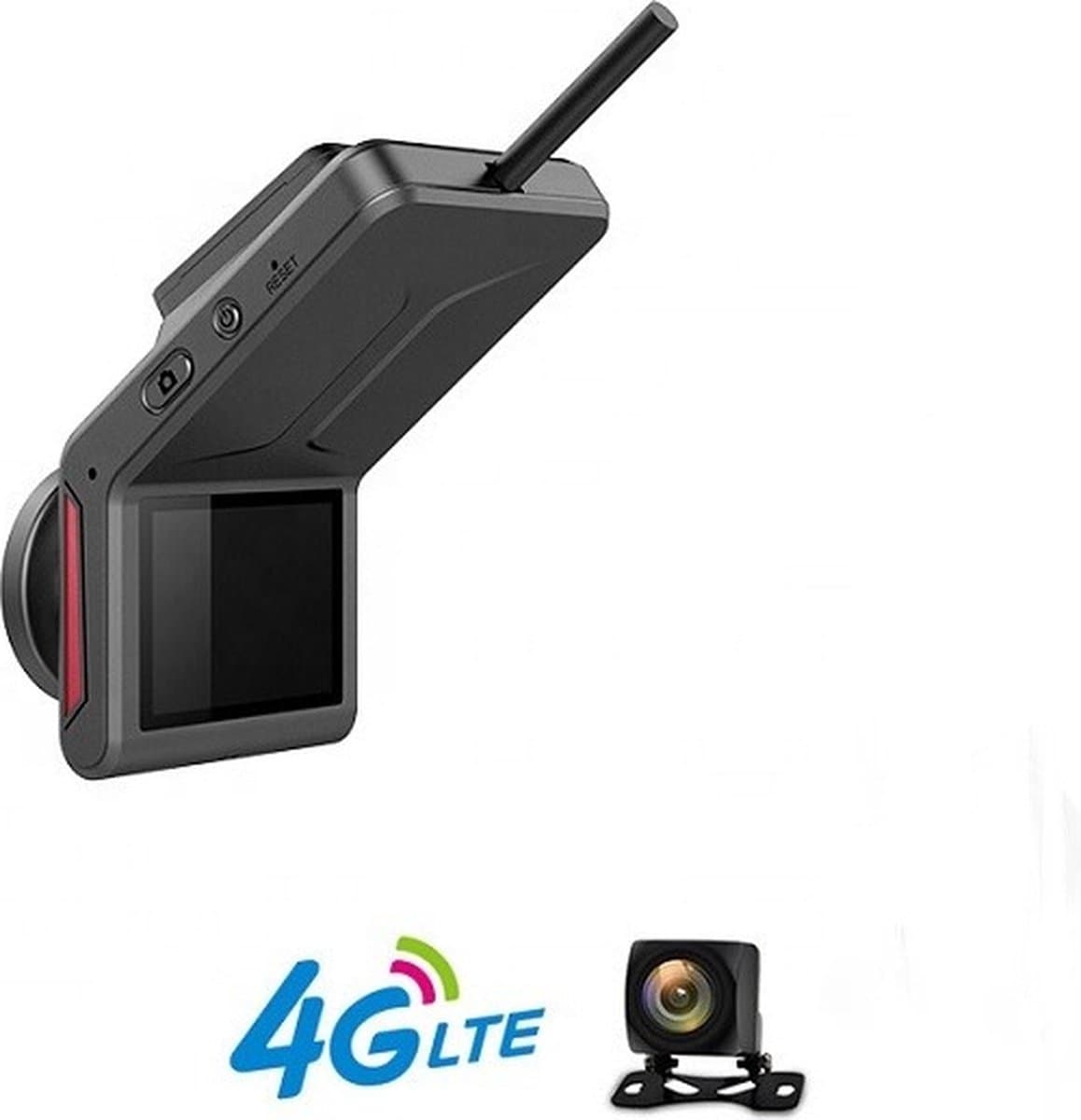 TechU™ Dashcam Voor en Achter Camera – M13 Zwart – Dashboardcamera – 2" Scherm – Full HD 1080P – GPS – Wifi – 150° Wijdhoeklens – Nachtvisie – Loop recording – Bewegingssensor – G-sensor – Parkeermodus – Incl. Achteruitrijcamera — afbeelding 1