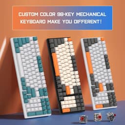 Fuegobird K3 Mechanisch Gaming Toetsenbord - 100keys - Rood Switch - QWERTY - Mechanical RGB Backlight Keyboard - Shimmer — thumbnail 4