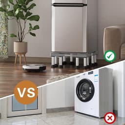 Wasmachine-sokkel, verstelbaar, roestvrij stalen platform voor wasmachine, droger, koelkast, vriezer, stabieler, 12 poten, wasmachine-onderstel (43,5-63 cm, 18-22 cm) — thumbnail 2