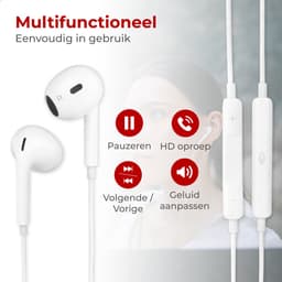 Nuvance Oortjes met Draad - USB-C Aansluiting - Oordopjes met Draad - In-Ear Oortjes met Draad en Microfoon - Wit — thumbnail 3