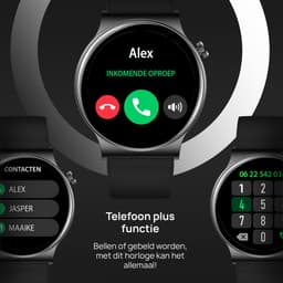 OOQE WATCH CS PRO - Smartwatch Heren en Dames | Geschikt voor iOS en Android | 10 kleuren | HD | Notificaties | Gezondheidsanalyse | Sportanalyse | GPS Koppeling | Bellen | Muziek/Audio Luisteren | Spelletjes | Ergonomisch | Nederlandstalig | Zwart — thumbnail 4