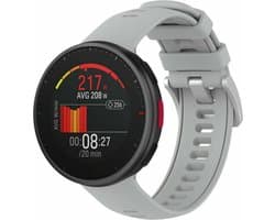 Siliconen Smartwatch bandje - Geschikt voor Polar Vantage V2 siliconen bandje - grijs - Strap-it Horlogeband / Polsband / Armband