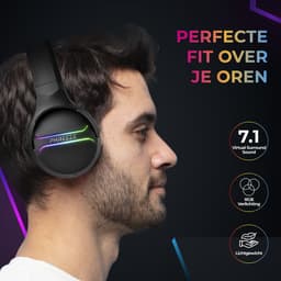 Draadloze Gaming Headset met Microfoon - 15 Uur Speeltijd - Ultra Low Latency - Geschikt voor Playstation 5 Slim, PS5 (Disc & Digital Edition) Headset Game Koptelefoon — thumbnail 4