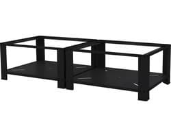 Wasmachine verhoger, Wasmachine Onderstel Dubbele 63x54x32 cm met legplank in zwart ML design