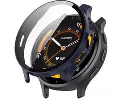 Strap-it Bescherm Hoesje met Glasplaat – Geschikt voor Garmin Venu 3 – Donkerblauw – Case met Screen Protector
