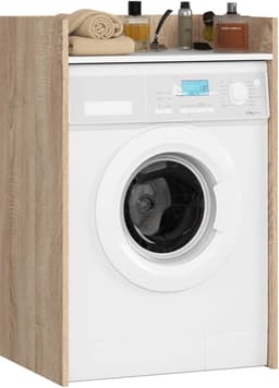 Wasmachine Kast / Wasmachine Ombouw / Wasmachine Meubel FIN / Sonoma Eik - Wit / AKORD Furniture Factory / 64 x 98 x 50 cm — thumbnail 1