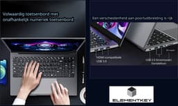 Elementkey PixelPro - 15.6 Inch Ultrabook Laptop - Ultieme Werk Laptop - i7 10750U - 16GB Ram - 1TB SSD - Windows 11 Pro - Grijs — thumbnail 2