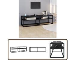vidaXL Tv-meubel - 140x40x40,5 cm - Glas - Zwart Televisie Kast - Tv Meubilair - Mediabox - Opbergkast - Salontafel
