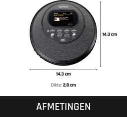 Lenco CD-500BK - Draagbare CD-speler met DAB en FM - Bluetooth - Zwart — thumbnail 3