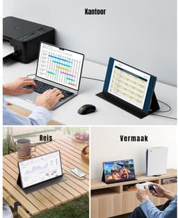 KAD® Portable Monitor - Draagbare Monitor voor Laptop - Ultra-Slank Tweede Scherm - Zwart - 41cm x 27cm x 6cm — thumbnail 4