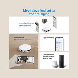 ECOVACS DEEBOT T50 PRO OMNI Gen3 Robotstofzuiger met Dweilfunctie - 25.000Pa - 8.1 cm Ultradun - ZeroTangle 3.0 - TruEdge 2.0 Randreiniging - AIVI 3D 3.0 Obstakelvermijding - 75°C Heetwater-Wit — thumbnail 3