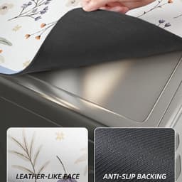Wasmachinemat, geschikt voor wasmachines en drogers met bovenlader, antislip en stofwerend, kan gebruikt worden als wasmachinehoes, stofmat of decoratieve bescherming voor de wasruimte/keuken - 40 cm x 60 cm — thumbnail 2