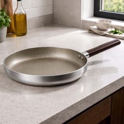 Cheffinger, Anti-aanbakkoekenpan 28 cm, geschikt voor inductie, met handvat in houtlook, Zilver — thumbnail 2