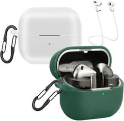Mobiele Telefoonhoes Geschikt voor Samsung Buds3 FE/Buds 3/Buds 3 Pro met 2 Carabiner Haken, Anti-Verlies Band, Schokbestendige Silicone Bescherming — thumbnail 2