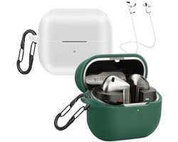Mobiele Telefoonhoes Geschikt voor Samsung Buds3 FE/Buds 3/Buds 3 Pro met 2 Carabiner Haken, Anti-Verlies Band, Schokbestendige Silicone Bescherming — thumbnail 1
