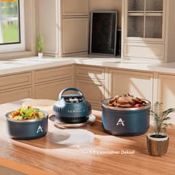 Draagbare Heteluchtfriteuse - Airfryer Compact - Snel Maaltijden Bereiden - Dubbelwandige Isolatie - 3.8 Liter - Blauw — thumbnail 3