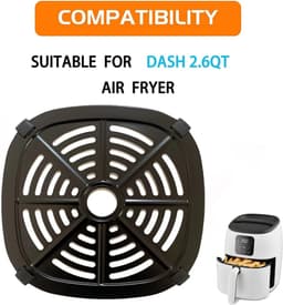 Airfryer Grillpan - Crisper Plate - Gezond Koken - Antikleefcoating - 17.5cm - Zwart — thumbnail 5
