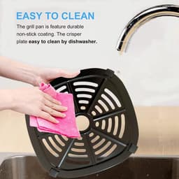 Airfryer Grillpan - Crisper Plate - Gezond Koken - Antikleefcoating - 17.5cm - Zwart — thumbnail 3