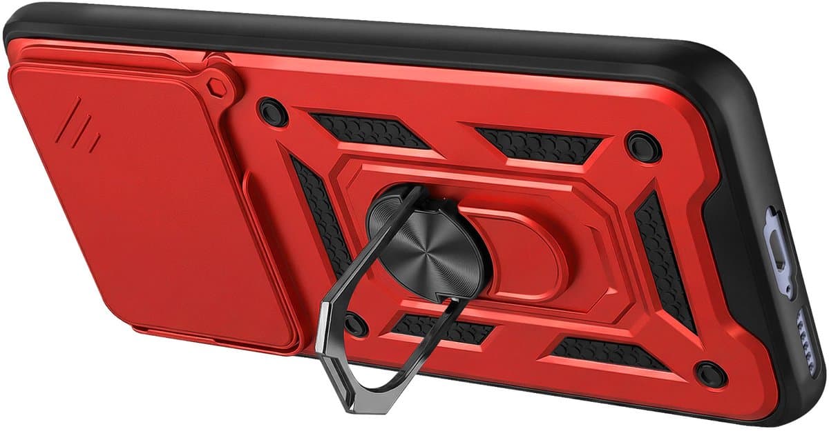 Mayaxess, Ringhoes voor Redmi Note 15 4G met Schuifbare Camerabescherming, Rood — afbeelding 1