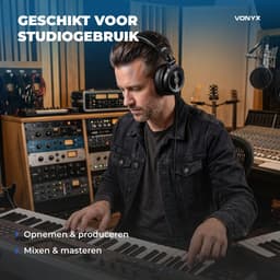 DJ koptelefoon premium - Vonyx HDX200BK - Over ear koptelefoon - Opbergtas - DJ en producer - Zwart — thumbnail 5