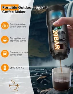 Koffiezetapparaat - Espresso machine - Verse koffie zetten - Compact design - 1-kops - Zwart — thumbnail 3