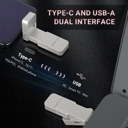 USB-C Stick - Externe SSD - Snelle Data Overdracht - 2-in-1 Type C A - 512 GB - Zilver — thumbnail 1