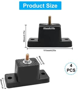 Trillingsdempers voor Airconditioning - 4 Stuks Rubber, Antislip, Ruisonderdrukking — thumbnail 2