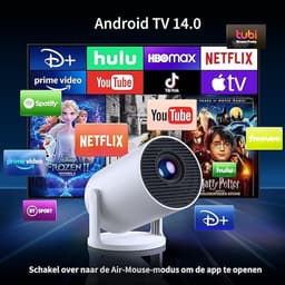 Draagbare Android TV-projector met Wi-Fi en Bluetooth, 1080P ondersteuning — thumbnail 5