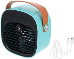 Draagbare Airco en Luchtbevochtiger 2-in-1 - Tafelventilator met 3 Snelheden - Oplaadbaar via USB - Voor Thuis, Kantoor en op Reis - 1 Stuk (Blauw) — thumbnail 1
