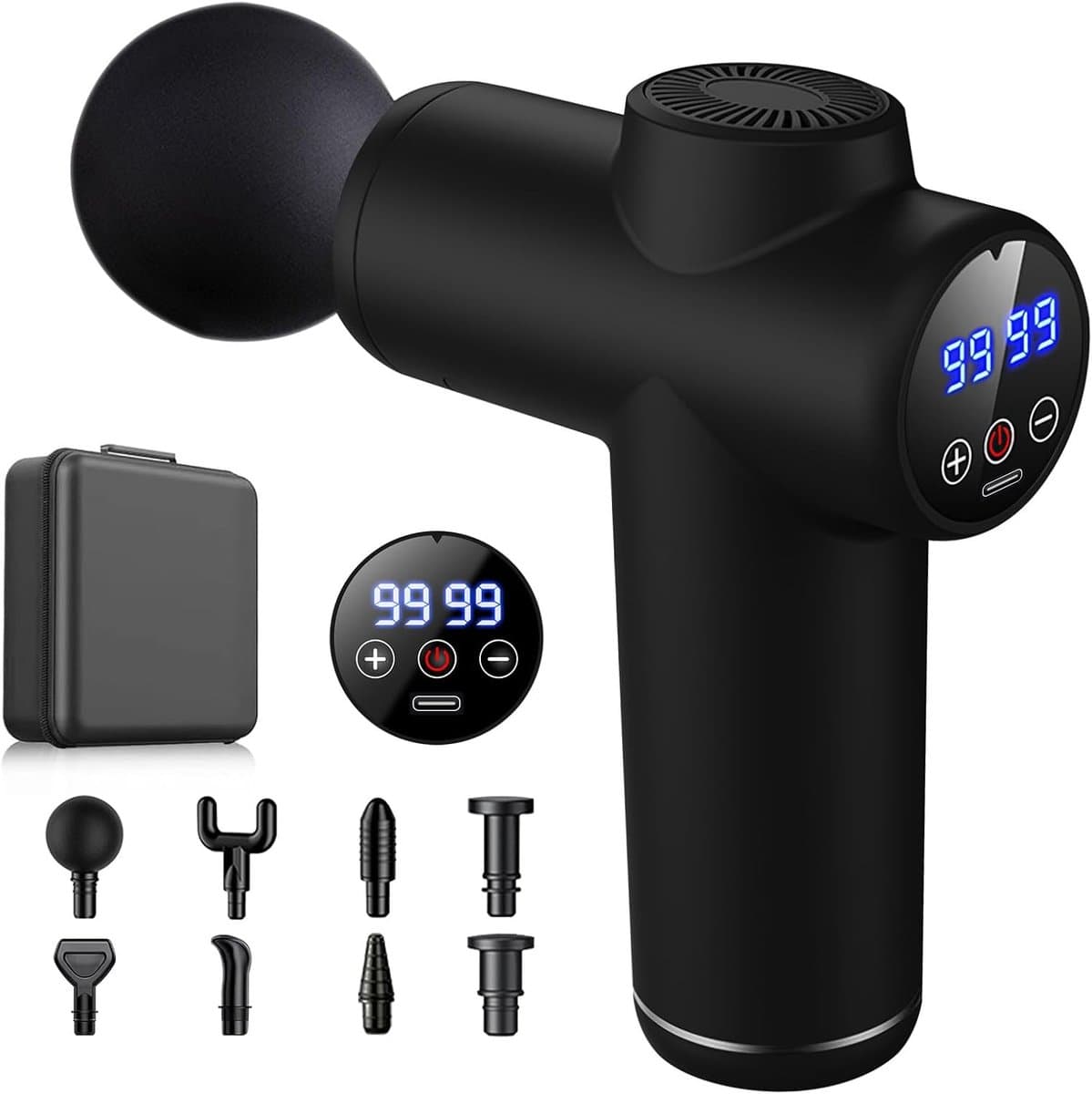 Massagepistool - Spierherstel Tool - Spierpijn Verlichten - 99 Snelheden - 17 x 7 x 23 cm - Zwart — afbeelding 1
