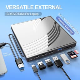 Externe DVD-station - CD Brander - Bestanden Archiveren - USB 3.0 Ultra Slim - 15 x 14 x 1.6 cm — thumbnail 5