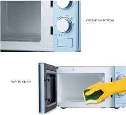 Magnetron Oven - Solo Magnetron - Snel Eten Opwarmen - Geluidsarme Werking - 20 liter - Blauw — thumbnail 5