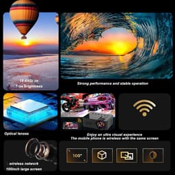aladdien - Mini Projector - Draagbare Video Projector met WiFi en Bluetooth - HD 1080P - Compact Formaat - Videoprojector voor Thuisgebruik - Ideaal... — thumbnail 4