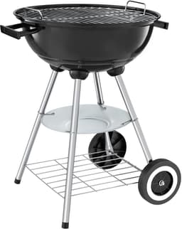 tectake® Houtskool Barbeque - Kogel BBQ - Ø 41,5 cm Grillplaat - Grill met 2 Wielen - Smoker met Deksel - Rond - Zwart - Metaal — thumbnail 2