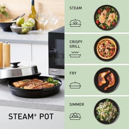 Magnetron Grill - Combi Oven - Snel Koken - Met Stoomfunctie - 29 Liter - Zwart RVS — thumbnail 2