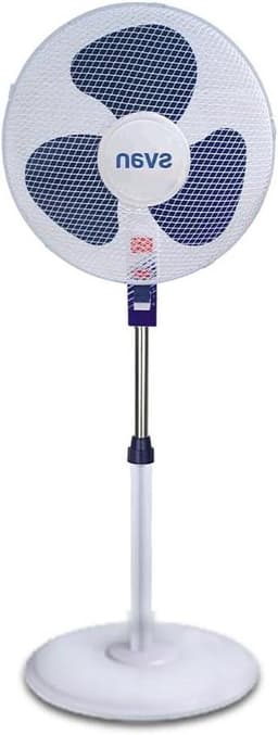 Vloerstaande Ventilator - Staande Fan - Kamertemperatuur Reguleren - DC Motor - 40 cm - Wit Blauw — thumbnail 1