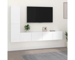 Tv-kastenset - Mediarek Opbergkast - Woonkamer Inrichting - Veel Opbergruimte - 80 x 30 x 30 cm - Wit