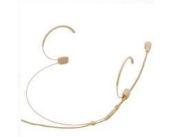 Dubbele Over Ear Headset - Microfoon met Oorbeugel - Podcasts en Optredens - Beige en Lichtgewicht - 1.2m Kabel - Beige
