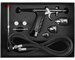 Verstelbare Luchtvolume Spuitpistool Set met Conische Nozzle en Diverse Spuitmonden voor Precisieverf en Airbrush Projecten, 0.3mm, 0.5mm, 0.8mm