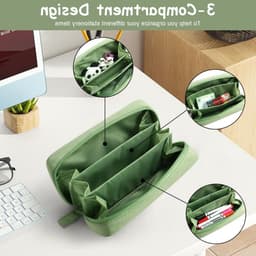 Grote capaciteit etui voor tieners, draagbare pennenhouder met rits, ideaal voor school en kantoor, Panda B ontwerp — thumbnail 2