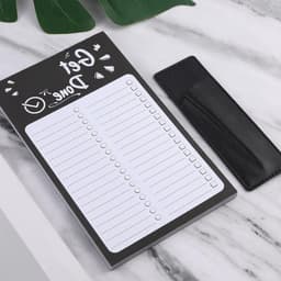 Magnetische boodschappenlijst met PU leren penhouder voor dagelijkse organisatie en planning van aankopen — thumbnail 2