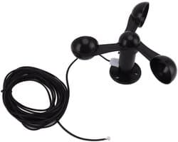 Windmeter met 3 Cups en 8 Meter Waterdichte Kabel voor Weerstations en Energiecentrales, Hoge Precisie en Betrouwbaarheid