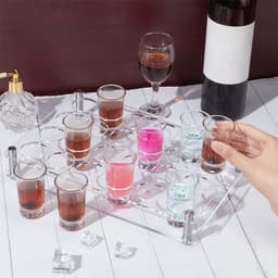24 Transparante Glazen Tablet Holders van Acrylaat, Ideaal voor Feesten, Bars en Servies, Met een Gat van 4.5cm — thumbnail 2